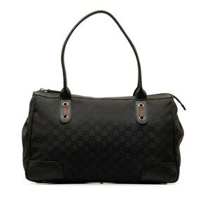 GUCCI Black Leather Tote Bag